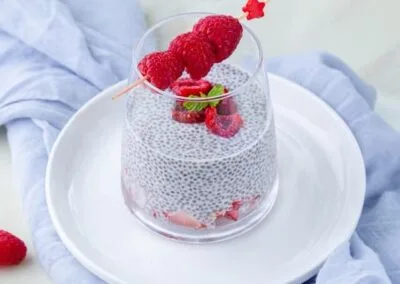 Chia puding s malinami