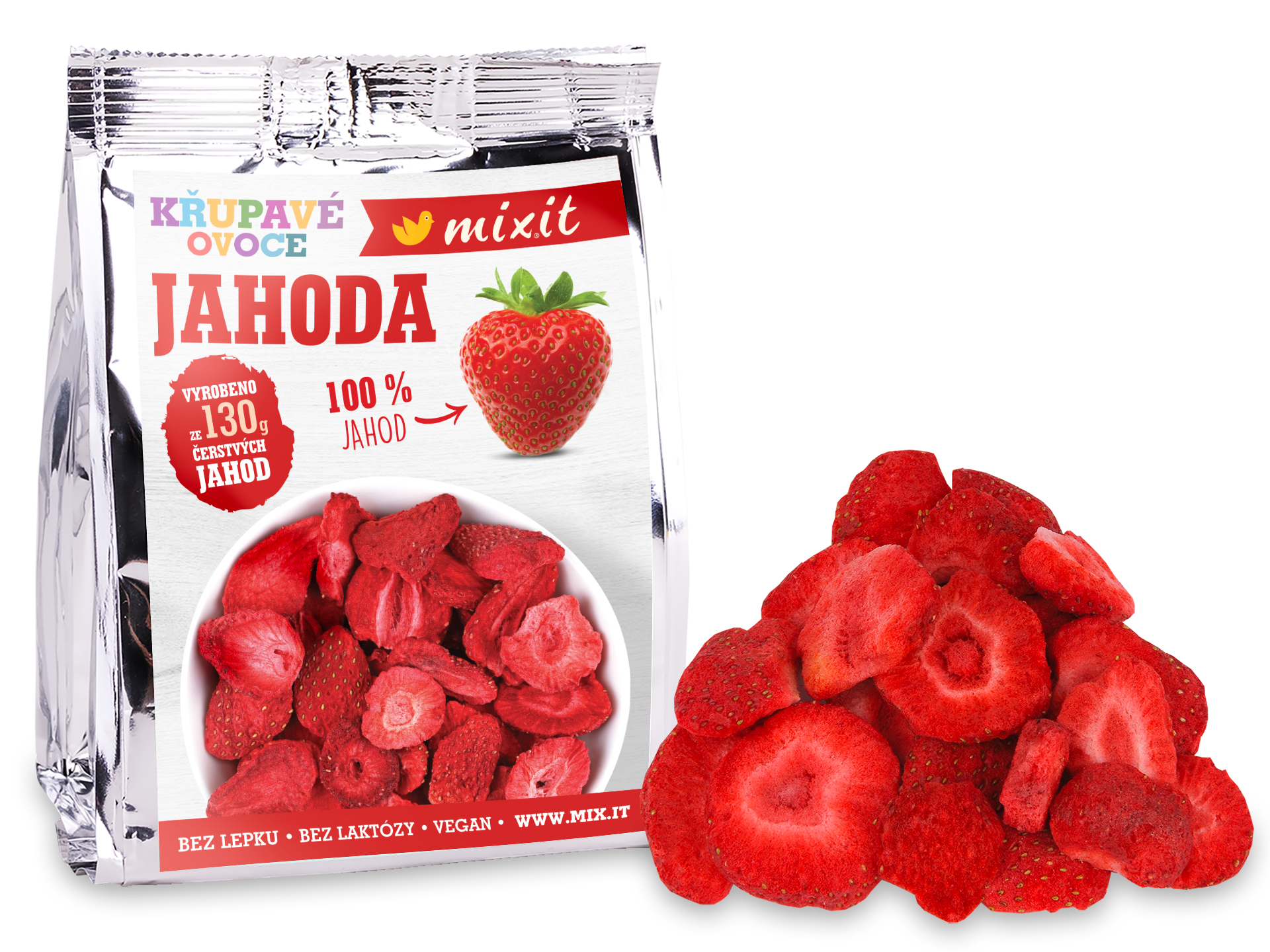 MIXIT Křupavé ovoce do kapsy - jahody 13 g