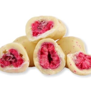 Lyofilizované maliny v bílé čokoládě (mrazem sušené) 200 g