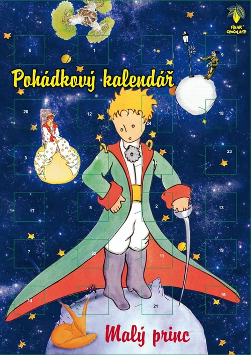 ČOKOLÁDOVNY FIKAR Fikar mléčná čokoláda - Pohádkový kalendář Malý princ A4 s knihou 50g