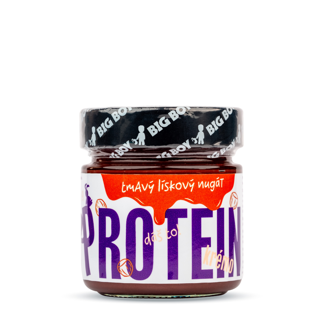 Protein Kremo dark nougat - Tmavý proteinový krém s lískovými ořechy 220g