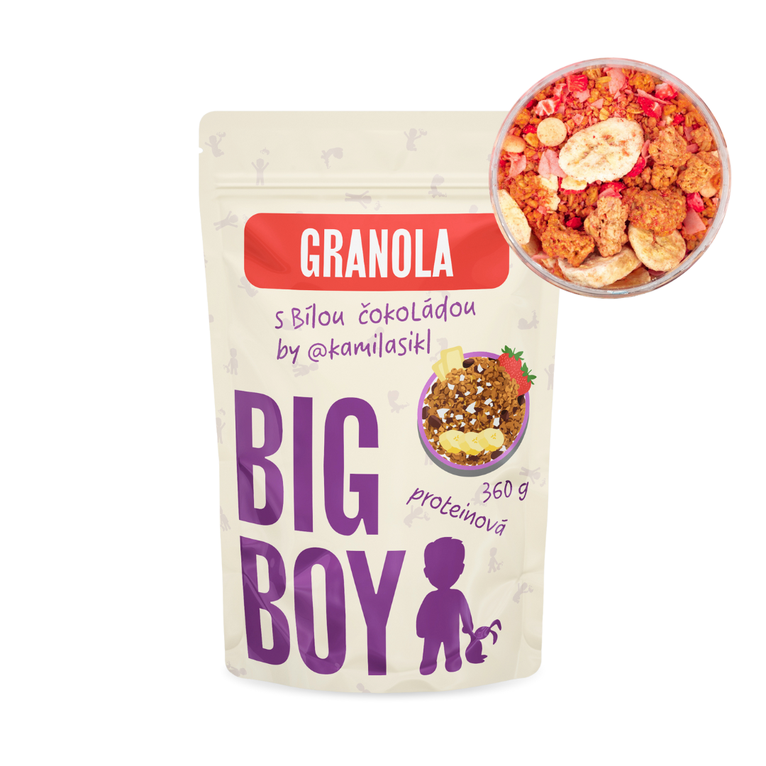 Proteinová granola s bílou čokoládou by @kamilasikl 360g Eko varianta