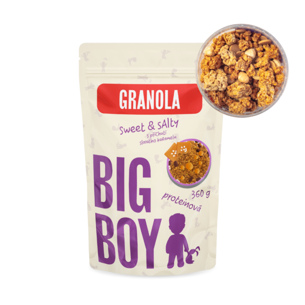 Proteinová granola Sweet and Salty s příchutí slaného karamelu 360g Eko varianta
