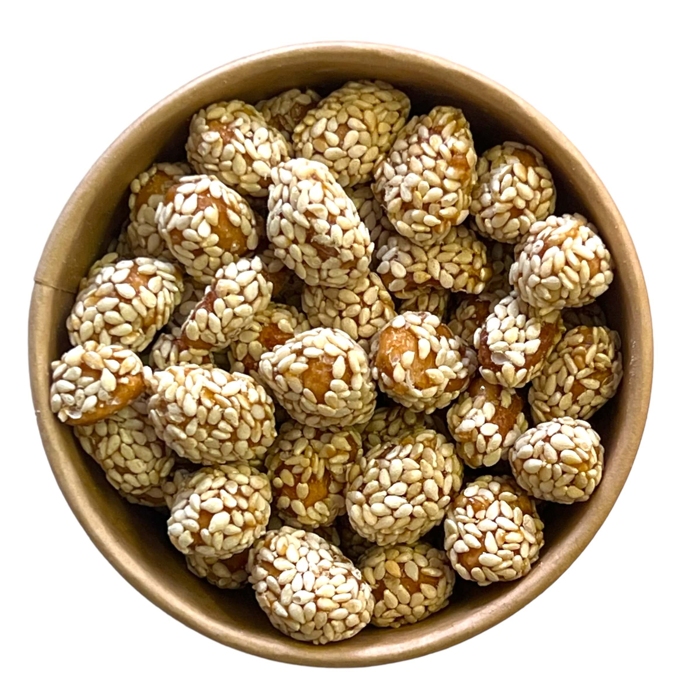 Arašídy karamelizované se sezamem v EKO kelímku 100g - Obrázek 2