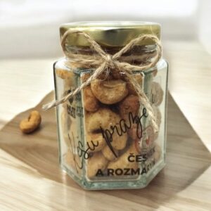 Dárková sklenička EXCLUSIVE - Kešu s česnekem a rozmarýnem  70g