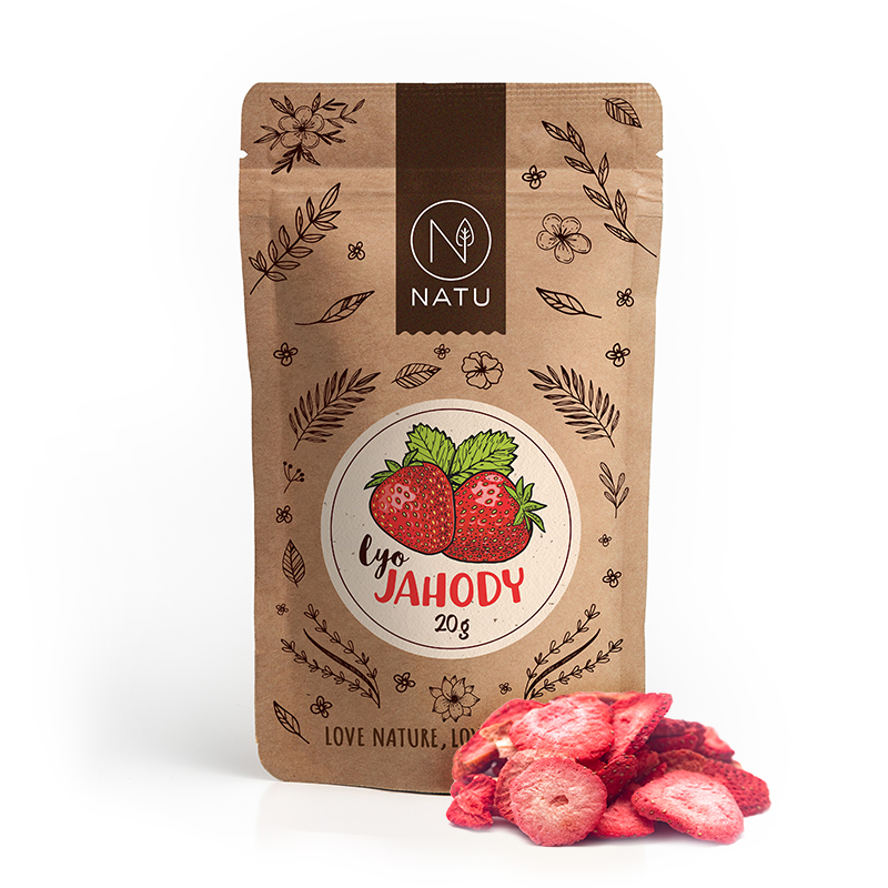 Lyofilizované jahody plátky 20g