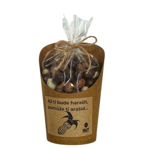 Arašídy tří barev v celofánku a kelímku 180g - AŽ TI BUDE HARAŠIT, POMŮŽE TI ARAŠÍD