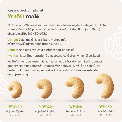 Kešu ořechy natural W450 malé - Obrázek 3