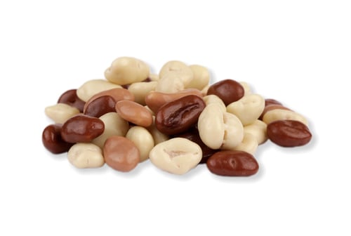 Arašídy TŘÍBAREVNÉ (jogurt, karamel, mléčná čoko)