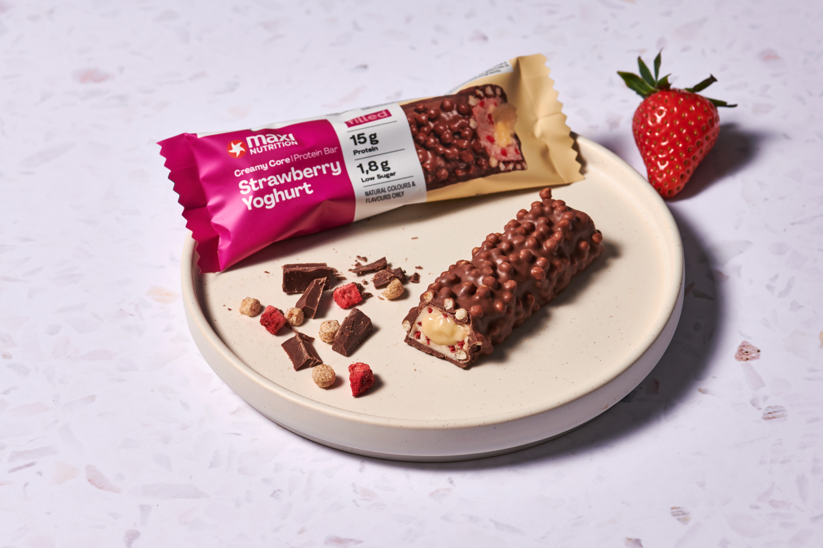 Creamy Core Protein Bar strawberry yoghurt 45g - Obrázek 2