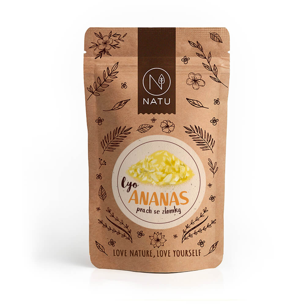 Lyofilizovaný ananas prach se zlomky 80g - Obrázek 2