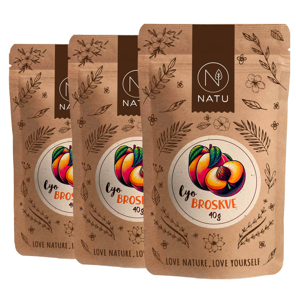 Lyofilizované broskve plátky 3x40g