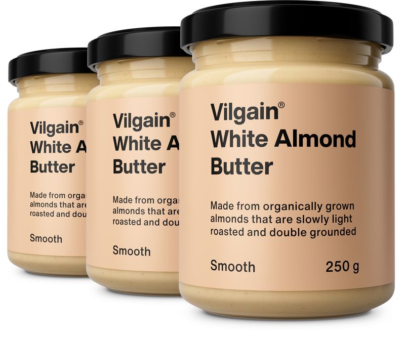 Bílé mandlové máslo z blanšírovaných mandlí BIO – 3× smooth 250 g
