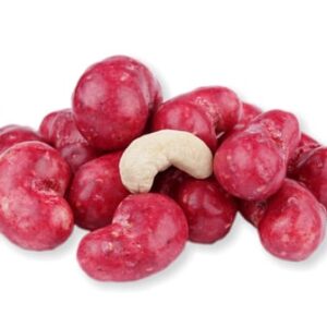 Kešu ořechy MALINOVÉ v bílé čokoládě