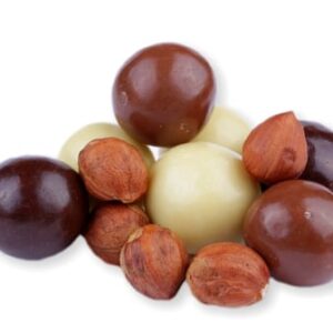 Lískové ořechy MIX polev (hořká, mléčná, bílá čoko)