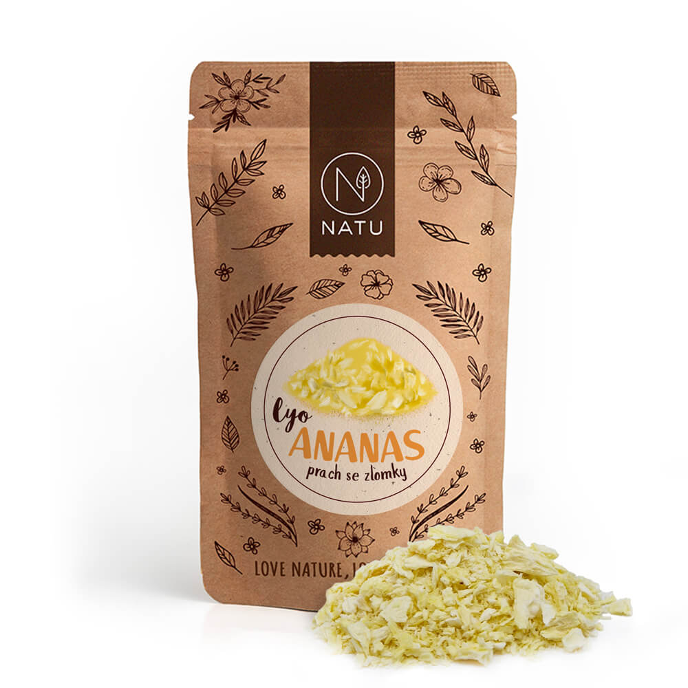 Lyofilizovaný ananas prach se zlomky 80g