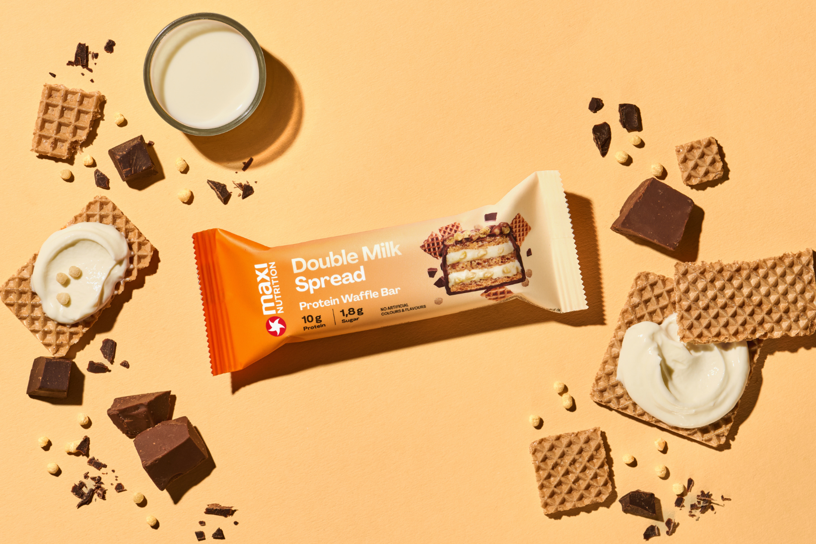 Waffle protein bar Double Milk 39 g - Obrázek 2