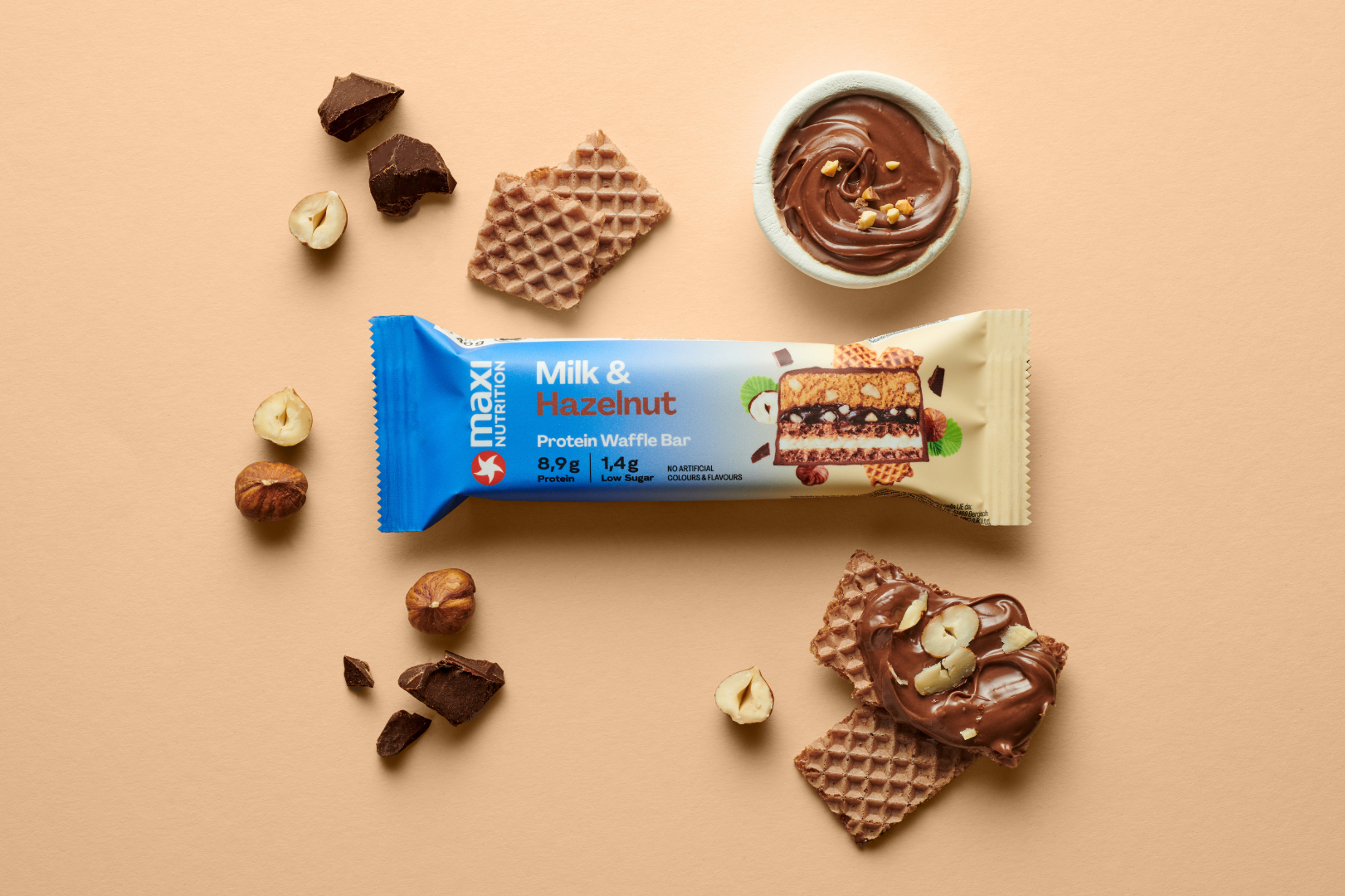 Waffle protein bar milk and hazelnut 40g - Obrázek 2