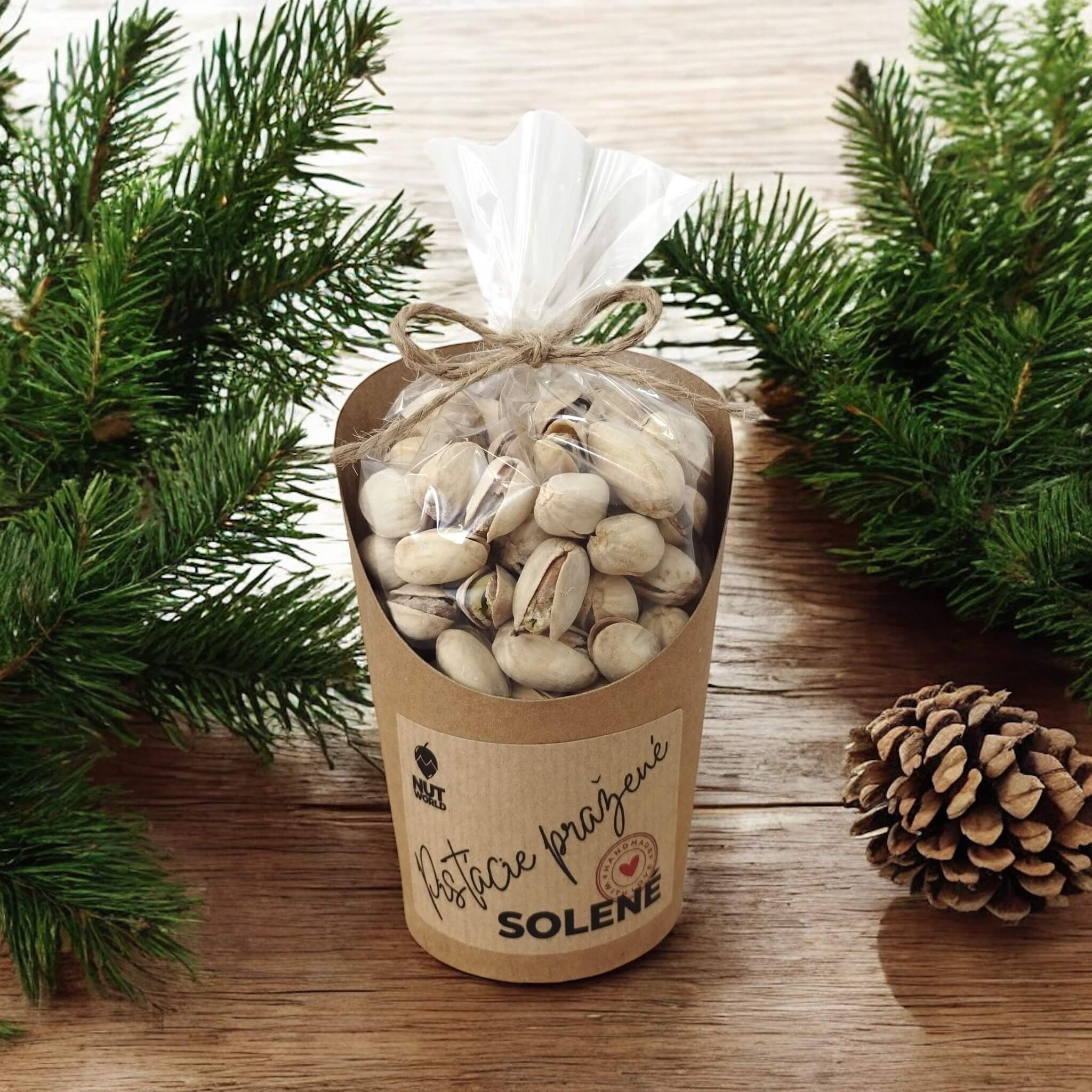 Pistácie pražené solené v celofánku a kelímku 150g