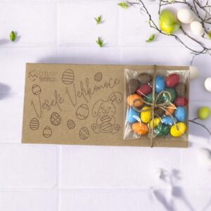 Dárková kazetka -Veselé Velikonoce - Arašídy v barevné čokoládě 50g