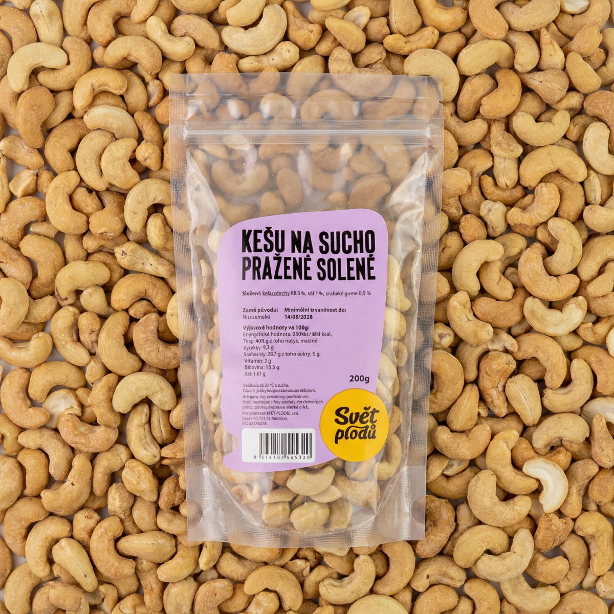 Kešu na sucho pražené solené 200g