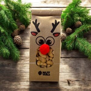 Vánoční ořechový sáček SOB s kolíčkem - 180g VÍCE DRUHŮ Jaké oříšky dáme?: Kešu solené