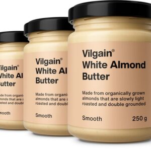 Bílé mandlové máslo z blanšírovaných mandlí BIO –  3× smooth 250 g