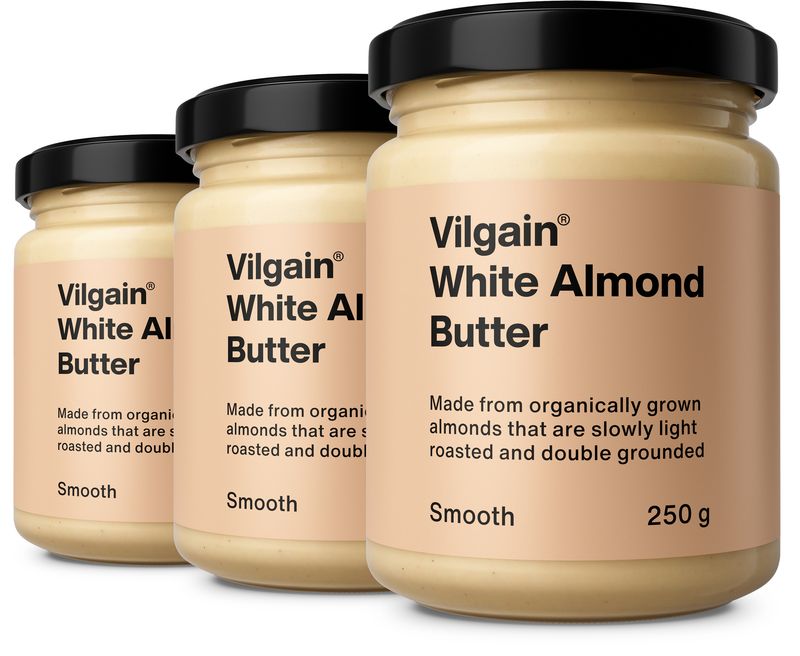 Bílé mandlové máslo z blanšírovaných mandlí BIO – 3× smooth 250 g