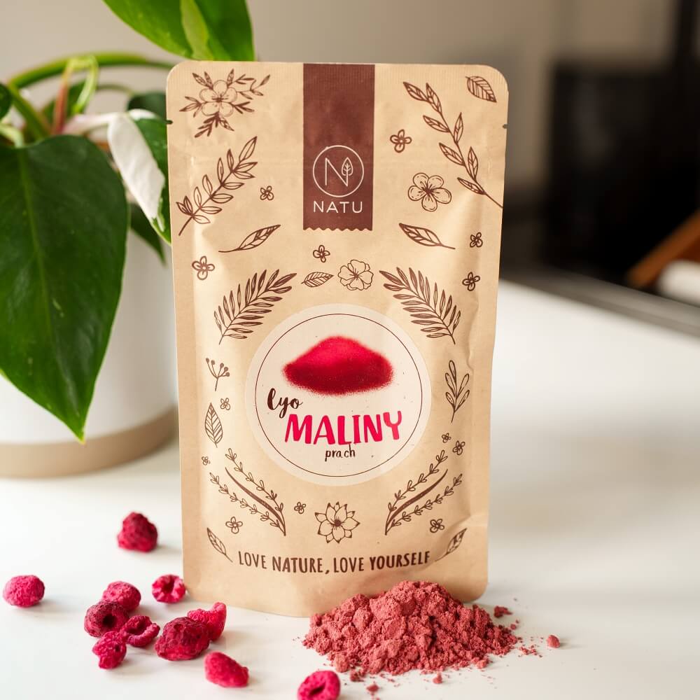 Lyofilizované maliny prach 80g - Obrázek 2